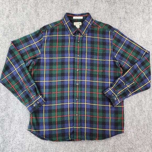 L.L. Bean Other - LL Bean Shirt Mens Medium Scotch Plaid Flannel Traditional Long Sleeve Outdoor